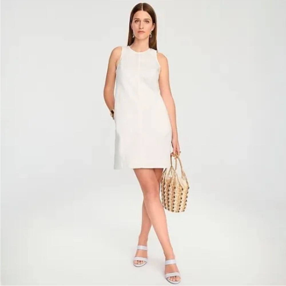 NWT J. Crew white denim shift dress